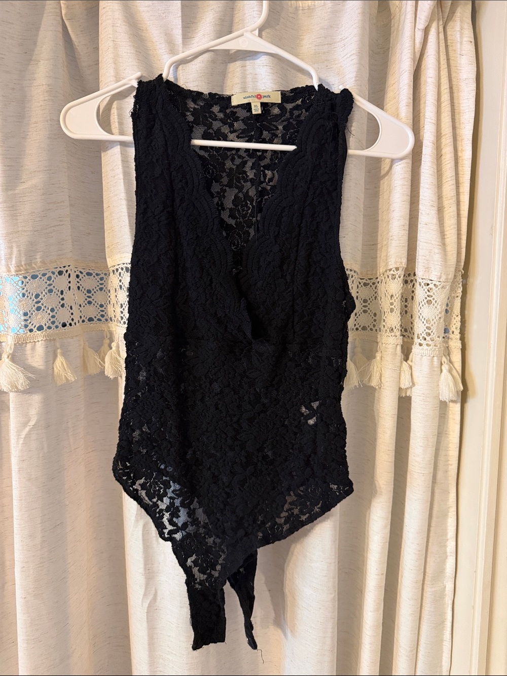 Wishful Park Black Lace V-Neck Bodysuit